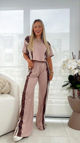 1434 Trim tape top and pants set