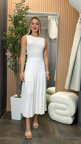 2506 Pearl detail knitted maxi dress