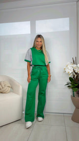 0096 Top and pants with elastic waist set