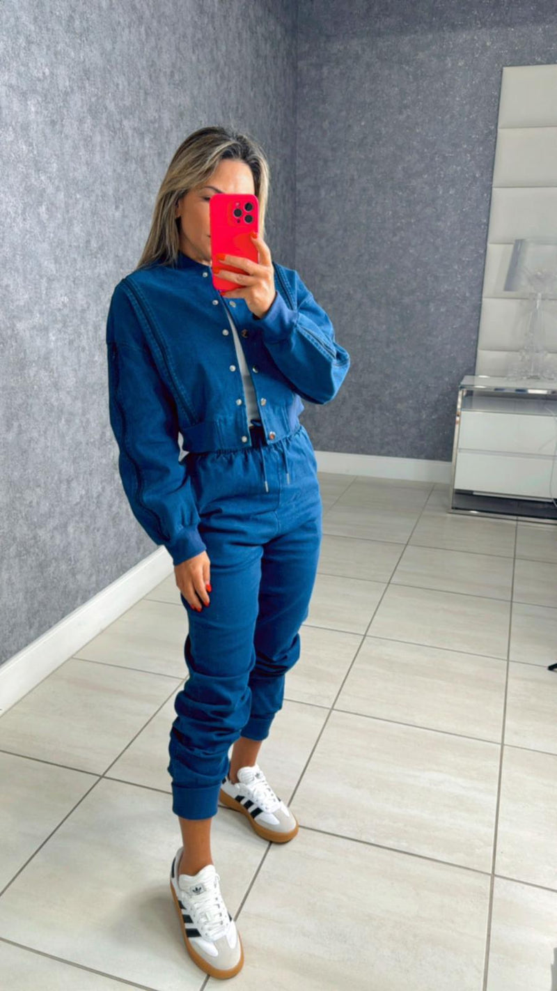 9900 Denim jacket and jogger set