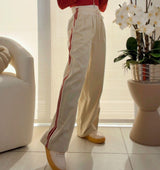 5255 Side detail cotton wide pants
