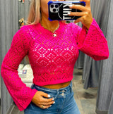 4593 Long sleeve crochet sweater