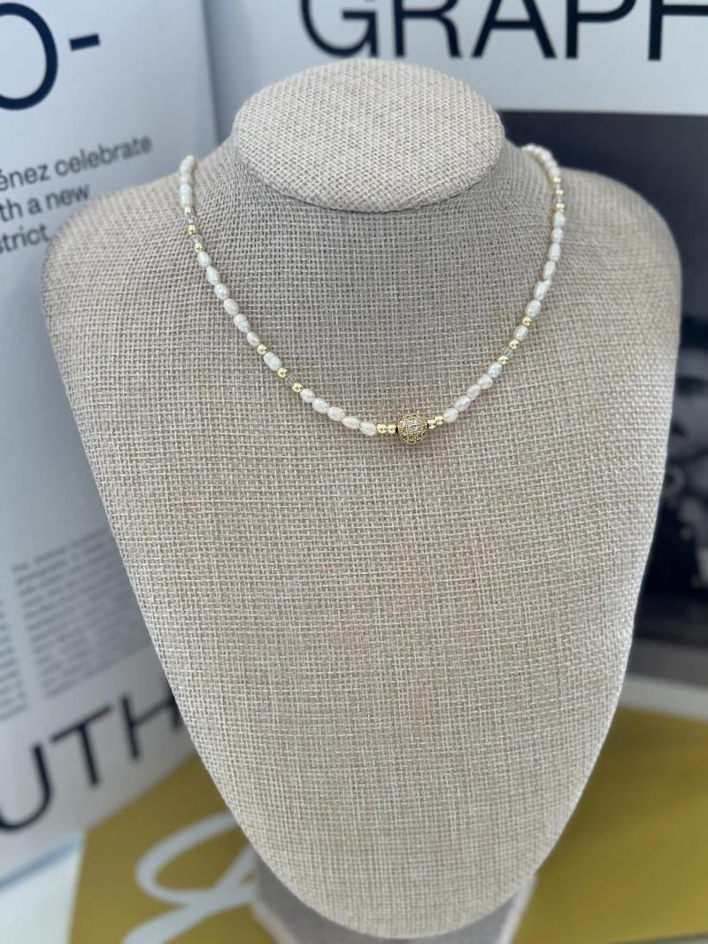 DL01 Natural Pearl Choker Necklace