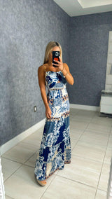 9830 Summer print maxi dress