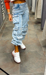 1273 Denim jogger cargo pants