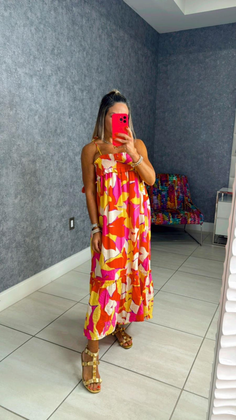 4900 Floral print midi dress