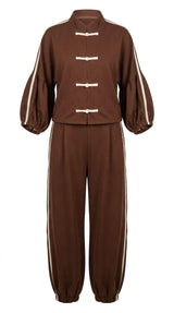 8027 Puff sleeve mandarin set