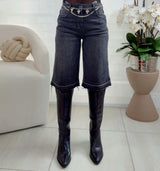 6565 Slouchy rhinestone detail short