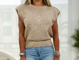 6069 Butterfly detail knit sweater