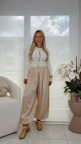 2783 Long sleeve golden detail top
