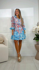 2340 Paisley print mini dress with belt