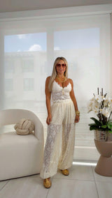 2098 Lace top and pants set