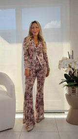 5214 Marsala top and pants set