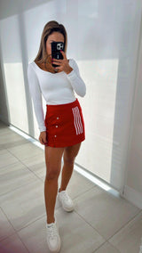 4727 Cotton skirt with buttons