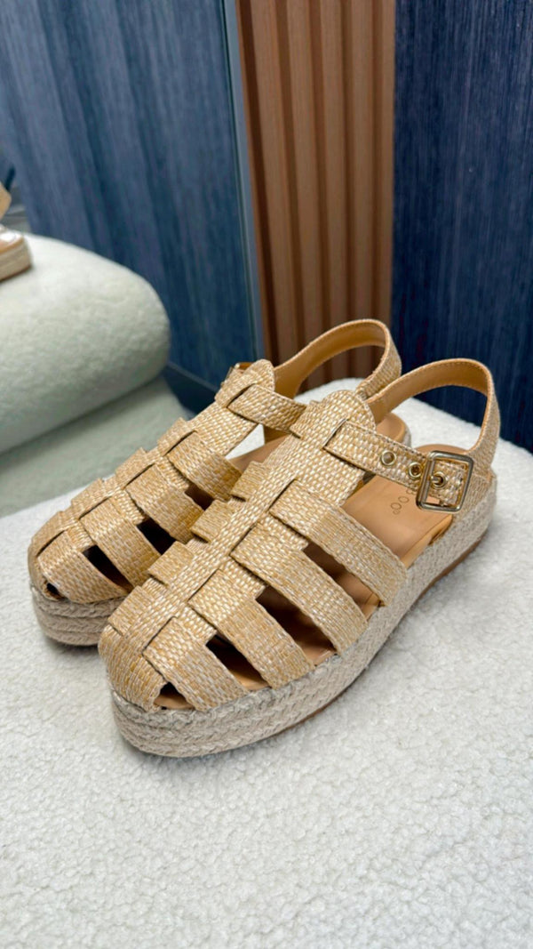 M06 Tulum espadrille natural raffia