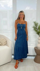 2494 Denim midi dress