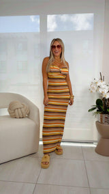 7263 Striped maxi dress