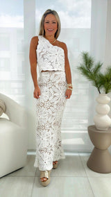 7203 Crochet top and skirt set
