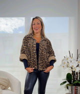 0809 Corduroy leopard jacket