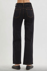 0003 High rise ankle straight contrast pants