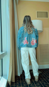 5593 Flower patch denim jacket