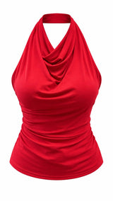 7770 Open back drapped top