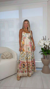 5635 Tropical print maxi dress