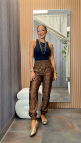1800 Snake print jogger Kiut with elastic waist