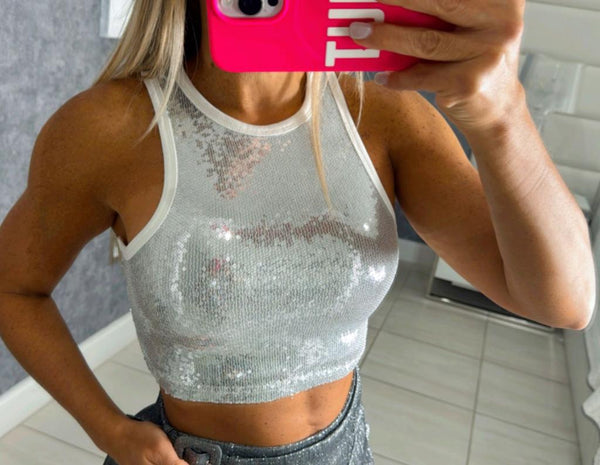 4721 Sequin crop top