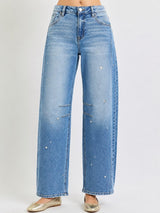 1874 Slouchy barrel star embroidered pants