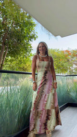 1932 Earth muse open back maxi dress Kiut