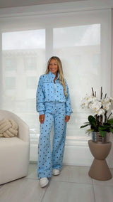 0085 Jacket polka dot and pants set