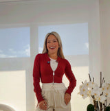 E100 Seamless ribbed crop long sleeve jacket