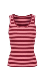 F598 Striped Knit Tank Top