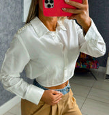 5227 Crop shirt with pearls