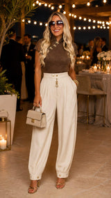 9019 Dressy jogger barrel pants