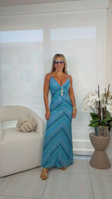 0171 Knit open back maxi dress