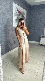 4111 Senses pin maxi dress