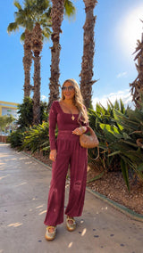 2004 Denim printed long sleeve jumpsuit Kiut