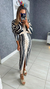 3739 Printed long sleeve dress