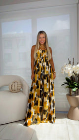 3184 Smocked tube wide leg jumpsuit