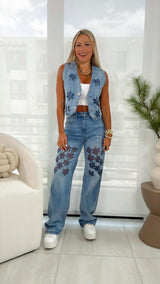 1017 Denim vest and pants set