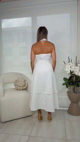 6096 Halter neck midi dress