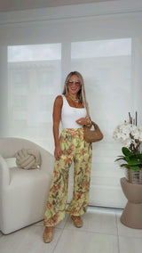 6037 Bubble flower print pants