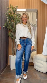 0736 Bubble hem sweater