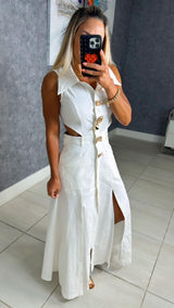 4111 Senses pin maxi dress