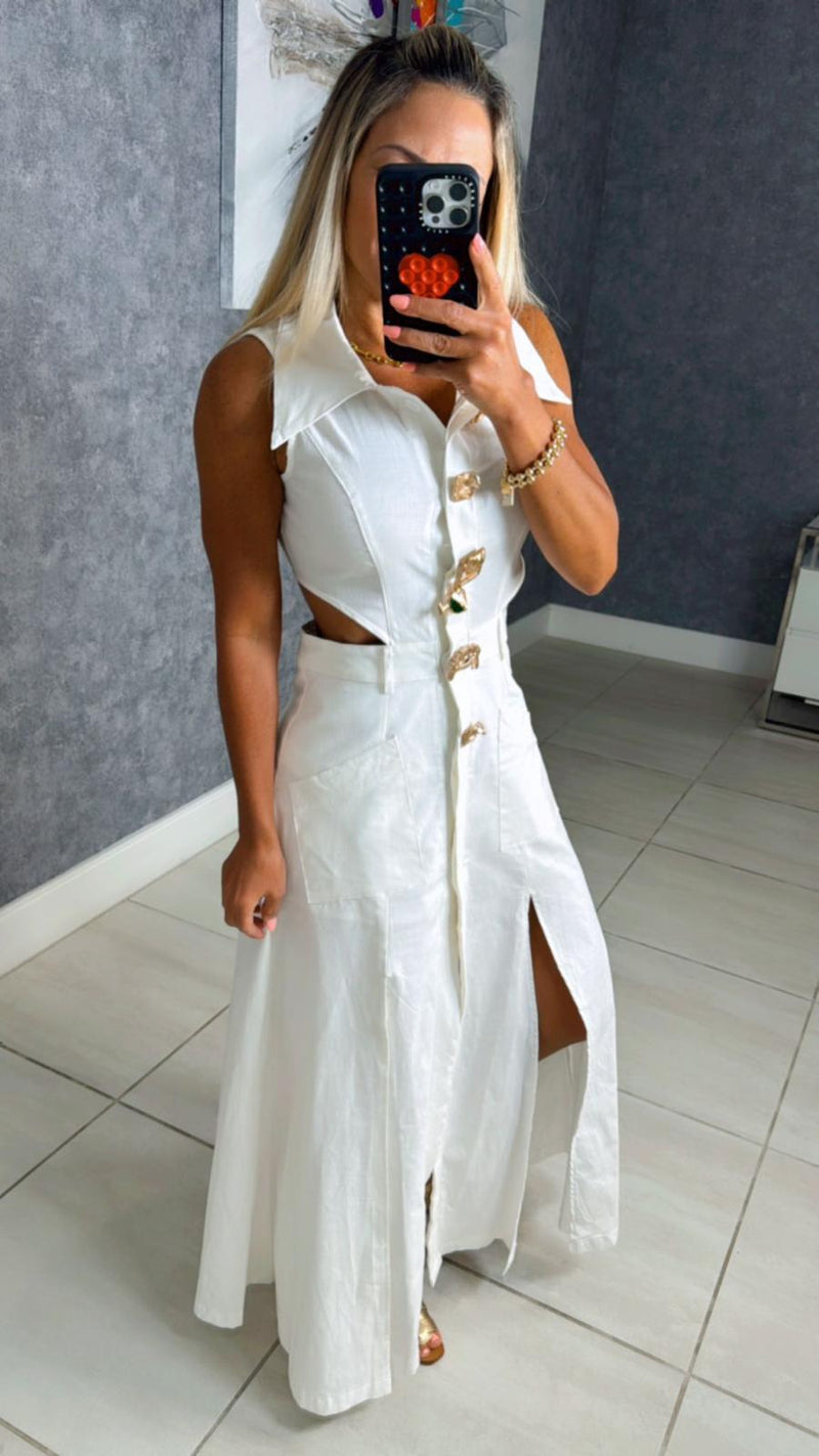 4111 Senses pin maxi dress