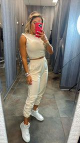 3982 French terry tank top and jogger set