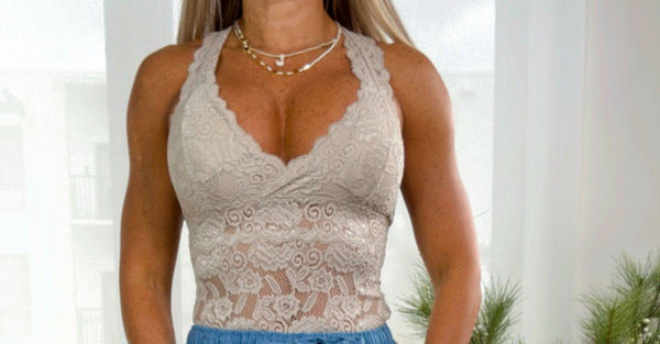 NA02 Lace racerback bra top