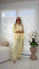 H789 Zip up blazer jacket and pants set